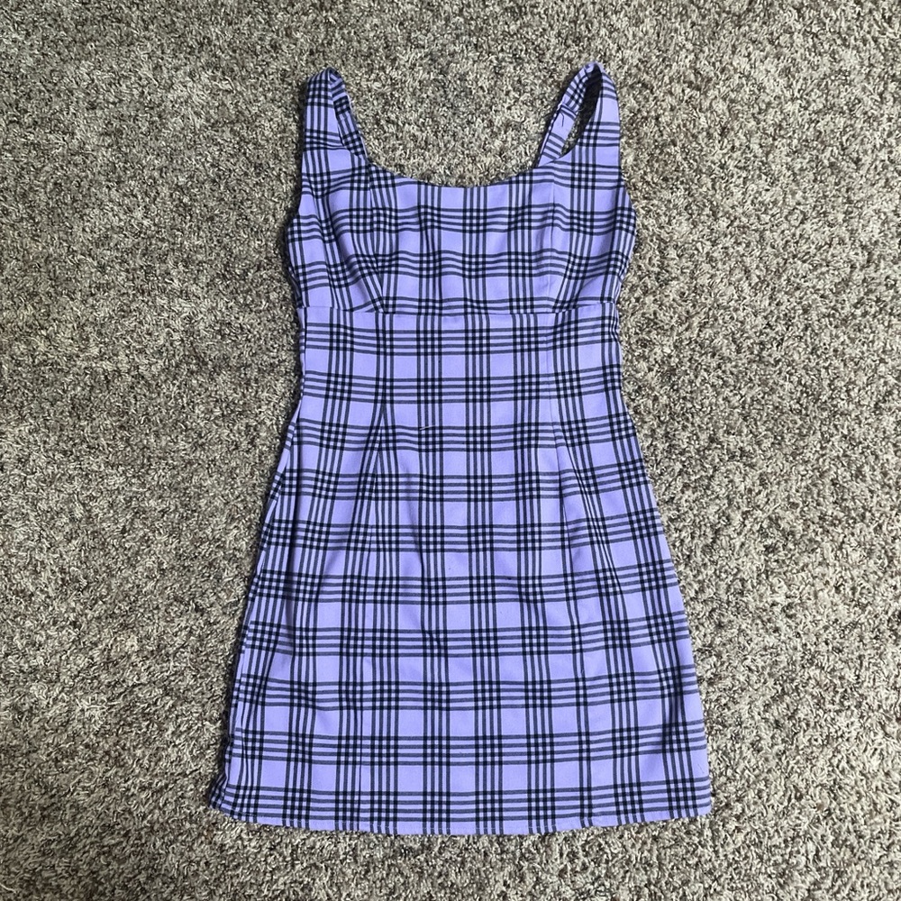 Empyre Lavender Plaid Mini Dress